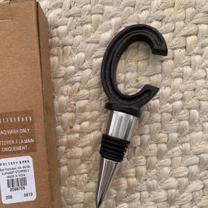 NEW pottert barn wine stopper initials